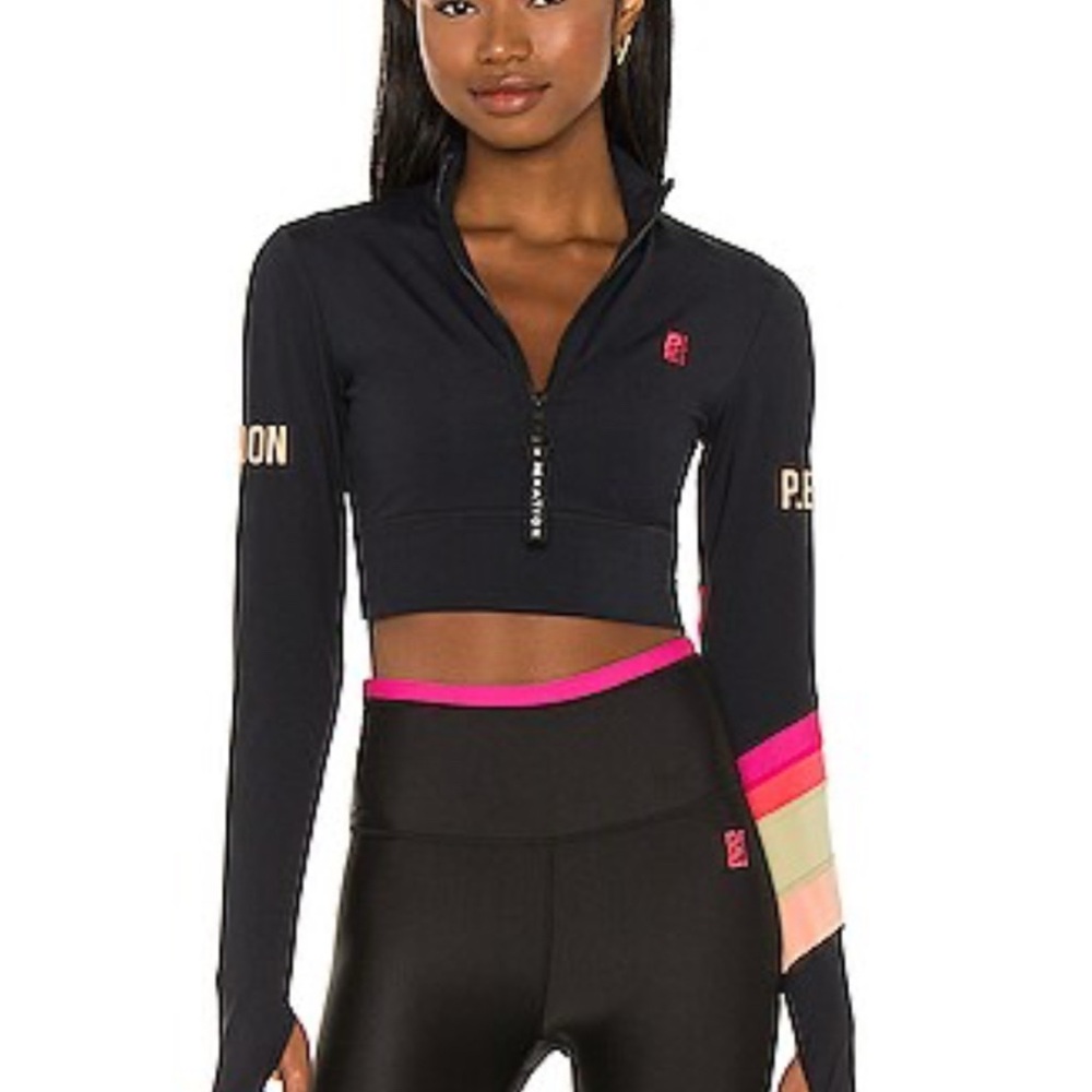 P.E Nation Black Long Sleeve Crop Top